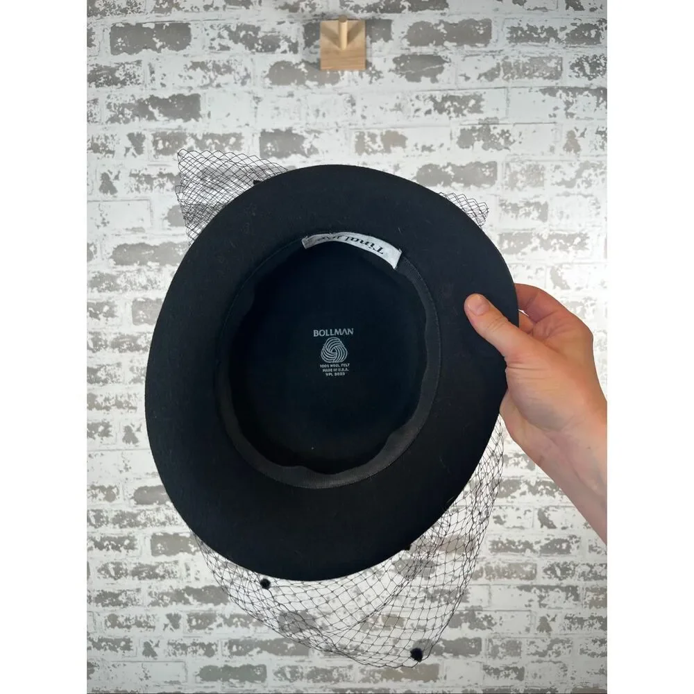 Tina luxe bollman | women wool felt vintage style hat with lace detail